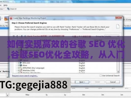 如何实现高效的谷歌 SEO 优化,谷歌SEO优化全攻略，从入门到精通