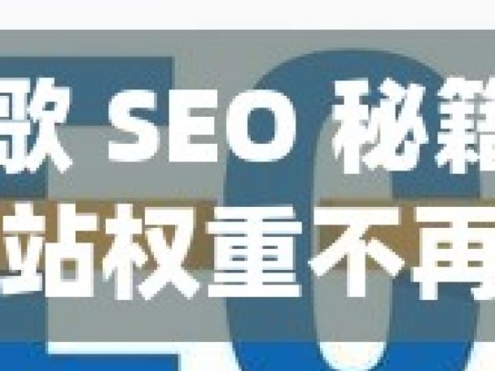 掌握谷歌 SEO 秘籍，提升网站权重不再难