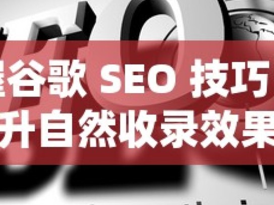 掌握谷歌 SEO 技巧，提升自然收录效果