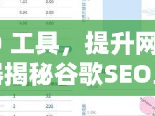 谷歌 SEO 工具，提升网站排名的秘密武器揭秘谷歌SEO工具，提升网站排名的必备利器！