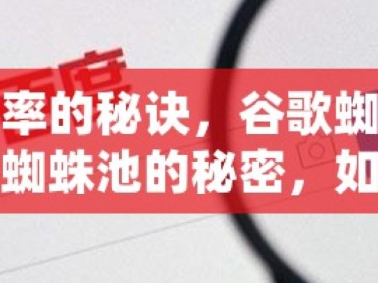 提升收录率的秘诀，谷歌蜘蛛池攻略揭秘谷歌蜘蛛池的秘密，如何有效提升网站收录率