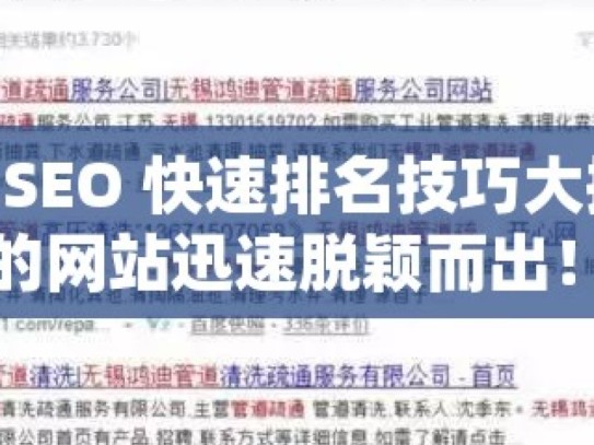 谷歌 SEO 快速排名技巧大揭秘，让你的网站迅速脱颖而出！谷歌SEO快速排名技巧