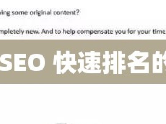 揭秘谷歌 SEO 快速排名的神奇技巧