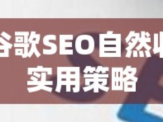 提升谷歌SEO自然收录的实用策略