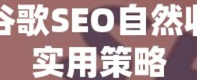 提升谷歌SEO自然收录的实用策略