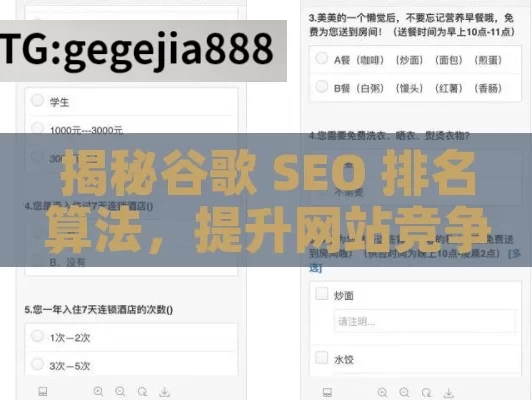 揭秘谷歌 SEO 排名算法，提升网站竞争力的关键