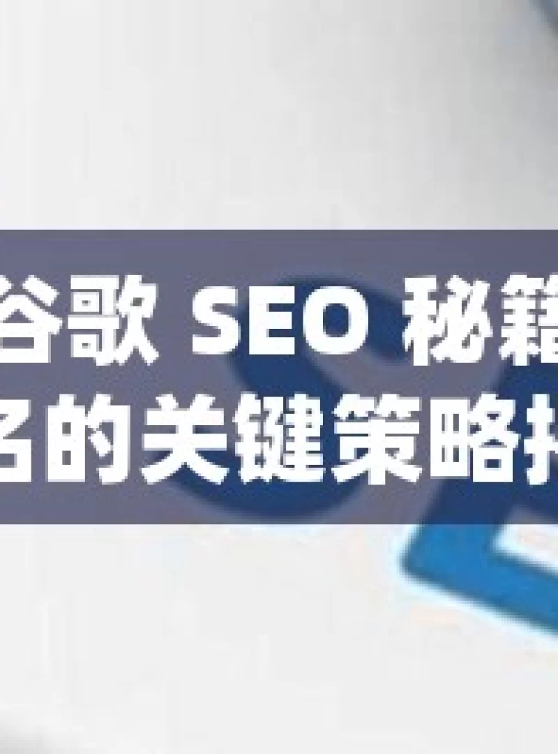 掌握谷歌 SEO 秘籍，提升排名的关键策略揭秘谷歌SEO，如何有效提升网站排名并吸引目标流量