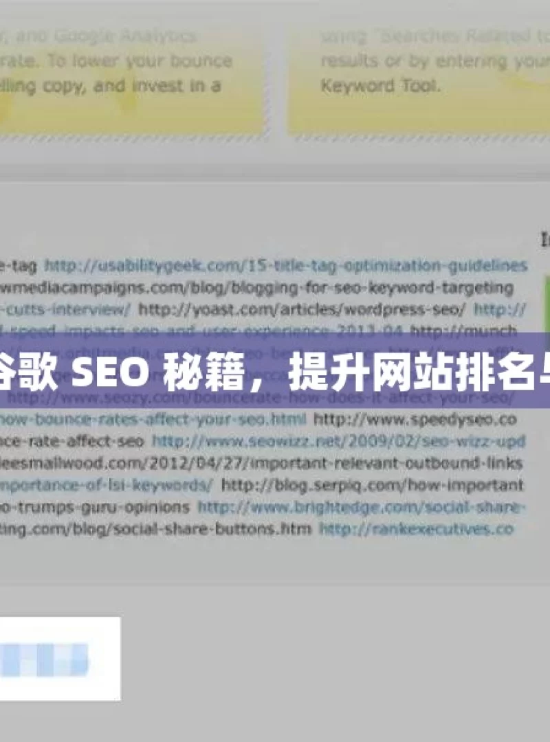 掌握谷歌 SEO 秘籍，提升网站排名与流量