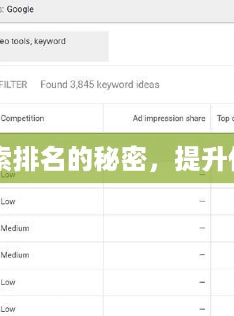 掌握Google搜索排名的秘密，提升你的网站可见性！
