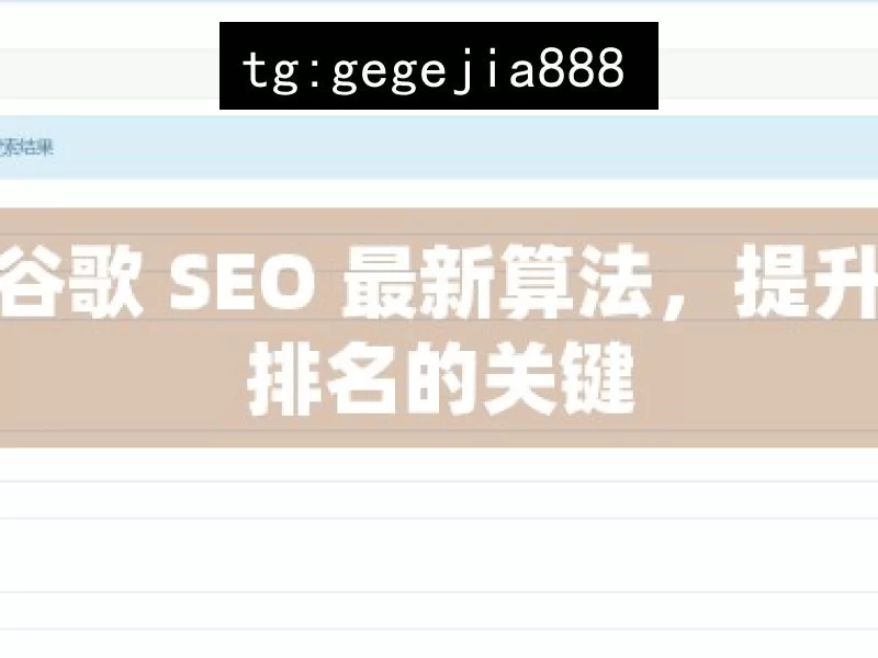 探索谷歌 SEO 最新算法，提升网站排名的关键