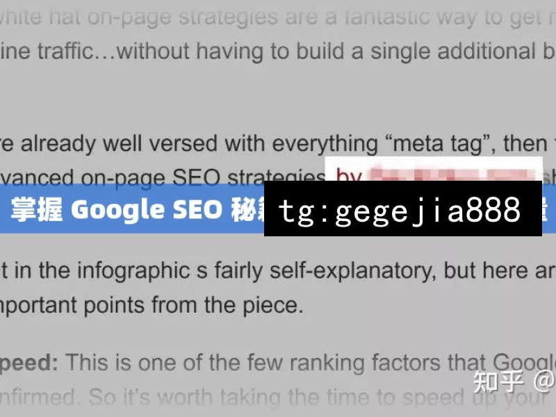 掌握 Google SEO 秘籍，提升网站排名与流量