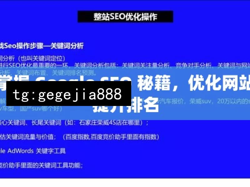 掌握 Google SEO 秘籍，优化网站提升排名